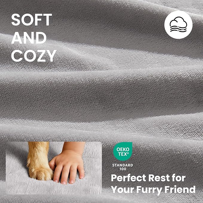 OhGeni Orthopedic Waterproof Large Dog Bed, Memory Foam, 44 inch(Gray) | Machine-Washable Removable Cover in Easy-Clean Fabric, Reversible Memory Foam & Easy-Carry Handle, Wider and Larger