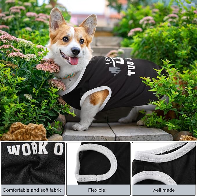 Reginary 8 Pcs Dog Clothes for Small Dogs Boy Summer Shirts Soft Breathable Chihuahua Yorkie Cute Pattern Sleeveless Puppy Cat Tank Vest Fit for Mini and Medium Dogs(Large)