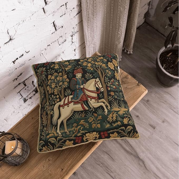 Vintage Tapestry Horse Velvet Pillow Covers 18x18 Inch Boho Retro Abstract Forest Throw Pillows for Couch Cushion Covers Pillowcase Boho Animal Farmhouse Pillow Cases for Sofa Bed Bedroom