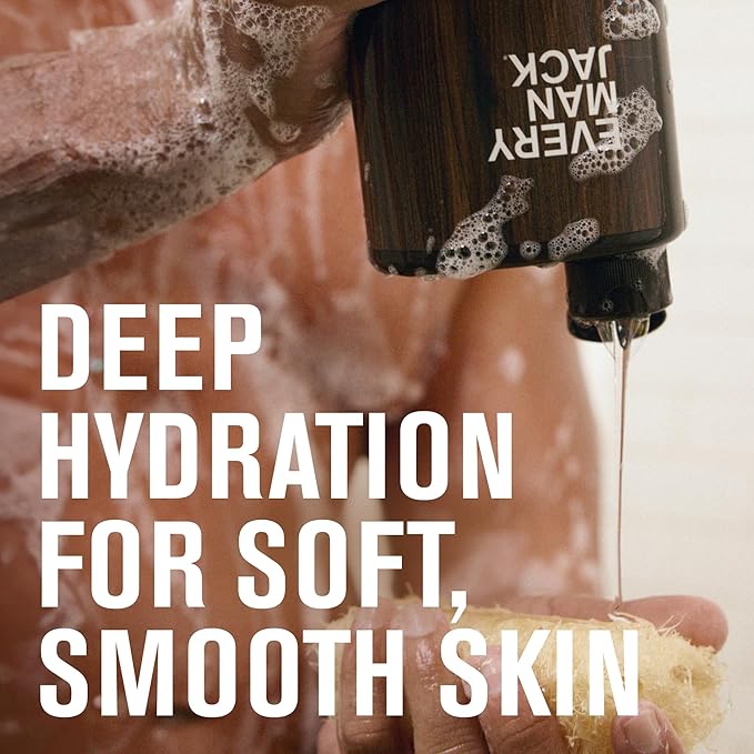 Every Man Jack Coconut + Driftwood Mens Body Wash for All Skin Types - Cleanse, Hydrate, and Smell Great - Free of Parabens, Phtalates, and Dyes - 33.8 fl oz (2 Pack)