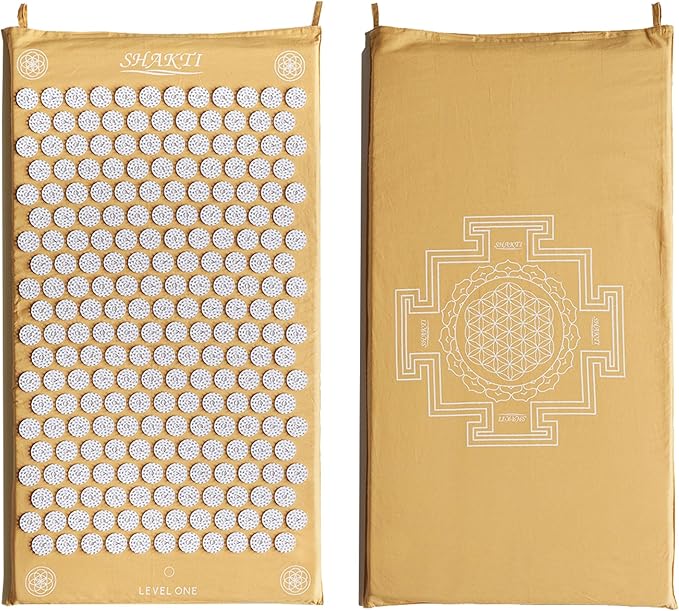 ShaktiMat Classic Acupressure Mat, Light Intensity in Yellow, Relieves Stress & Tension, Promotes Relaxation & Focus | Similar to Acupuncture, No Needles Required | FSA/HSA Eligible