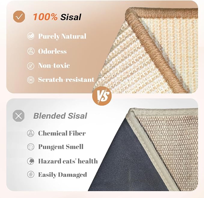 Sisal Cat Scratcher Ramp with Balls L-Shape Wooden(Upgraded) | 120° Dual-Use Cat Scratching Post. Built-In Ball Toy. Natural Sisal Scratch For Indoor. Protects Furniture. Quality Beech