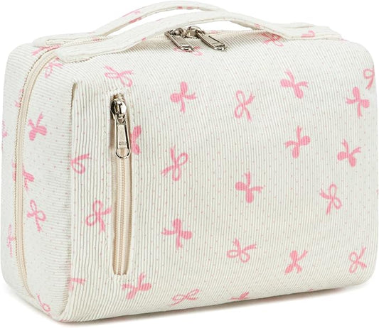 Bluboon Makeup Bag Zipper Pouch Travel Portable Cosmetic Bag Organizer for Women and Girls