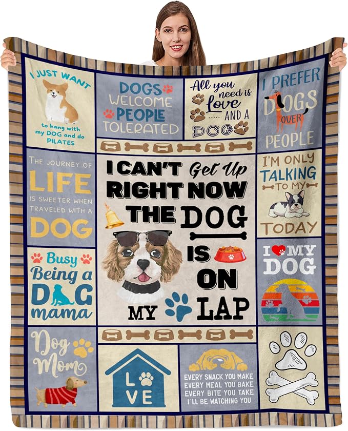 Dog Lover Gifts for Women, Dog Mom Gifts for Women Blanket 60"x80" | Dog Throw Blanket, Presents for Dogs Lovers/Mom, Presents for Dogs Owners Blanket, Doggie Blanket