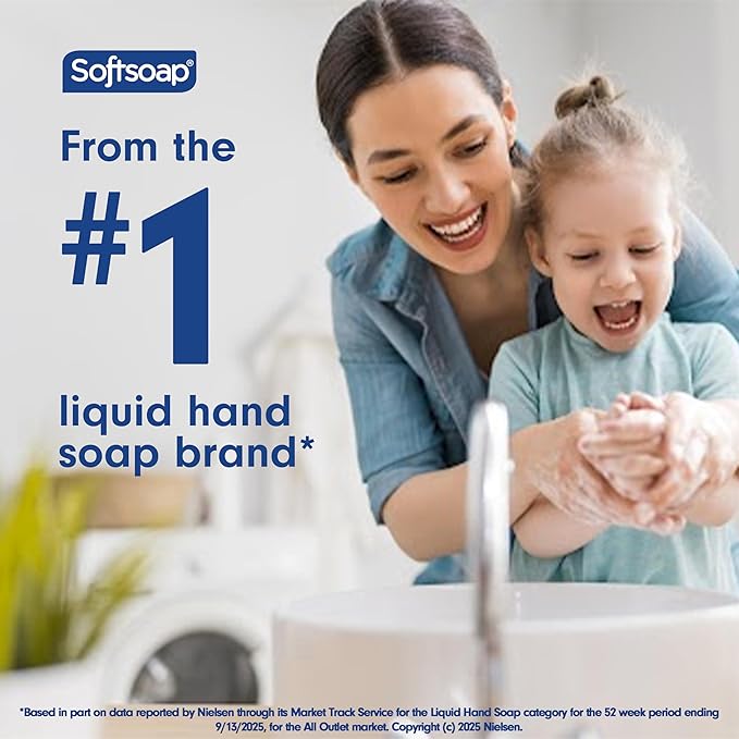 Softsoap Juicy Peach Liquid Hand Soap, Kitchen and Bathroom Hand Soap, Rich Fruity Scent, 50 fl oz Refill Bottle
