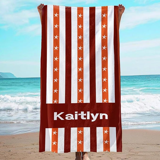 JML Custom Beach Towel with Name, Personalized Microfiber Beach Towel with Name, Large, Soft, Quick Dry & Absorbent for Swim, Pool,Adult,Summer Holiday,Vacation,Travel,Gift for Anniversary, Birthday