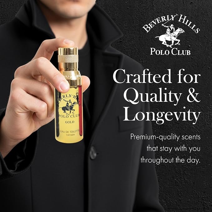 Beverly Hills Polo Club 5 Piece Mini Gift Set Exclusive for Men, EDT Eau De Toilette 5 Mini 0.5oz Bottles