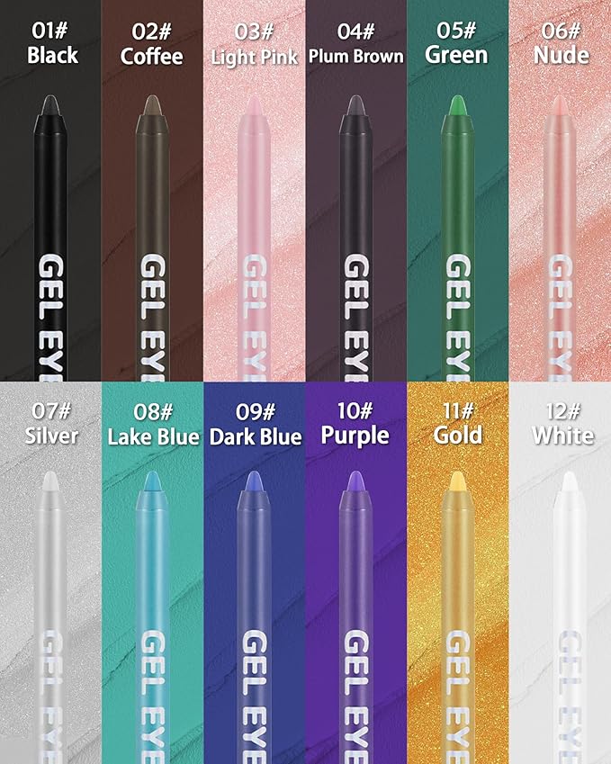 Waterline Gel Eyeliner Pencil, White Matte Waterproof Long Lasting Cream Eye Liner Pencil with Sharpener, Hypoallergenic Highly Pigmented Precision Smudge-Proof Smooth Eyeliner Makeup Pen for Women-12