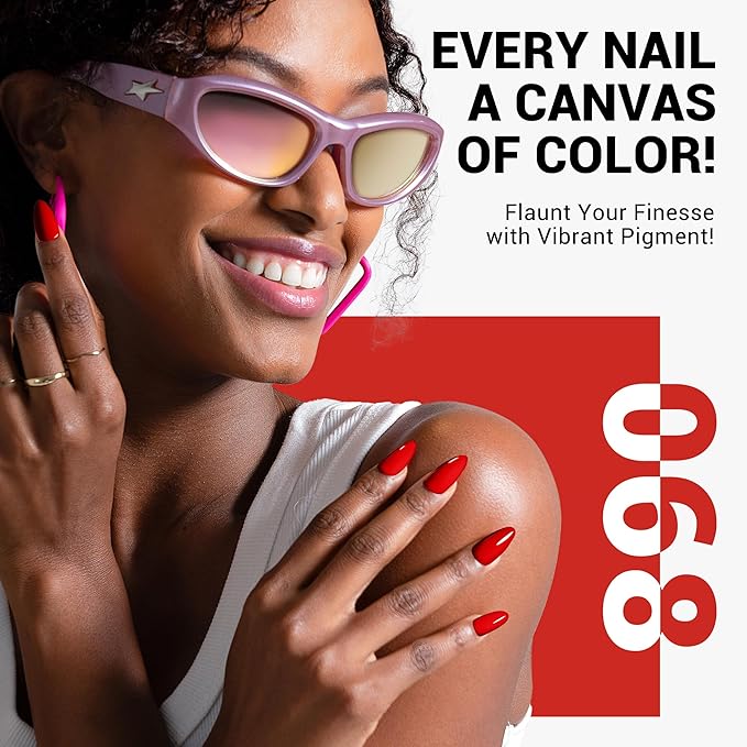 MelodySusie Thick Bright Red Gel Nail Polish,0.5fl oz Nails Soak Off UV LED Neon Red Gel Polish Christmas Gift for Women Nail Art Manicure Salon DIY Nail Design Decoration at Home-068