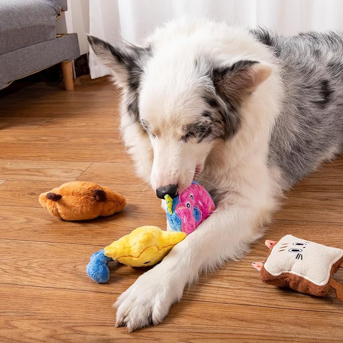 DODODOLA Stuffed Dog Toys Cute Sweeet with Crinkle Paper for Medium Large Dogs Puppy