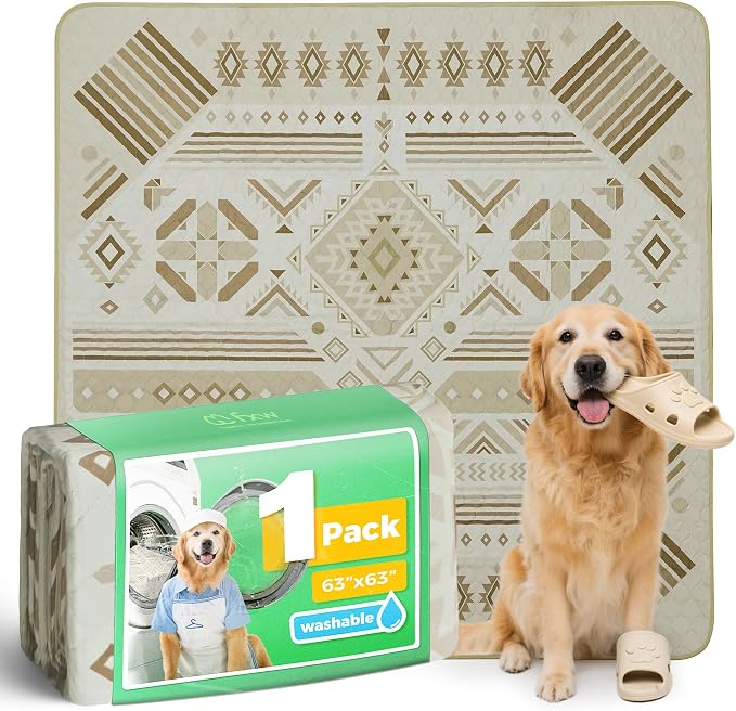 FXW Washable Pee Pads for Dogs, Super Absorbent, 63" Square, 1 Pack | Machine washable, Non-slip backing, Fits 24"H 8-Panel FXW Rollick/Homeplus Playpens