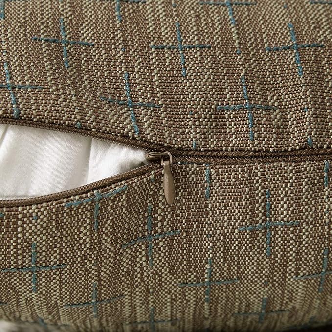 MIULEE Pack of 2 Decorative Burlap Linen Throw Pillow Covers Modern Farmhouse Pillowcase Rustic Woven Textured Cushion Cover for Sofa Couch Bed 18x18 Inch Coffee