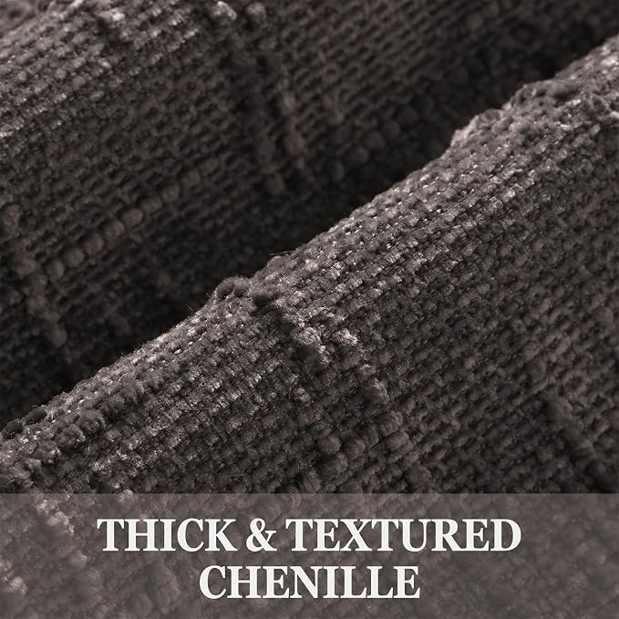 decorUhome Textured Chenille Throw Pillow Covers 20x20 Set of 2 Dark Brown | Fall Modern Farmhouse Soft Cozy Slubby Couch Pillow Cases Boho Decorative Pillow Cases for Bed Sofa Living Room Home Decor