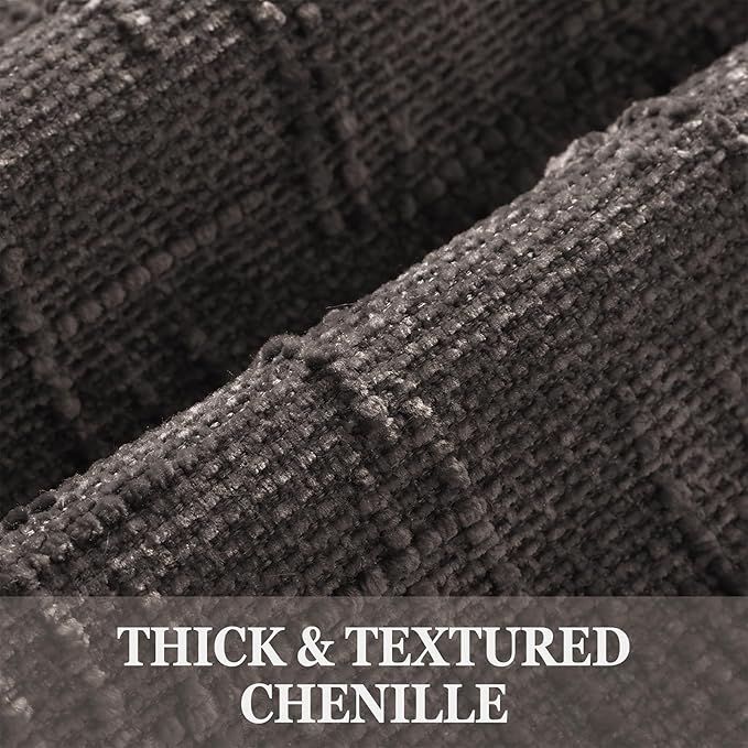 decorUhome Textured Chenille Throw Pillow Covers 24x24 Set of 2 Dark Brown | Fall Modern Farmhouse Soft Cozy Slubby Couch Pillow Cases Boho Decorative Pillow Cases for Bed Sofa Living Room Home Decor