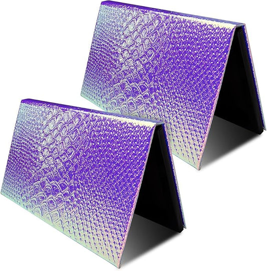 2 Packs Magnetic Makeup Palette Empty - Large Mermaid Palette with Mirror - Magnetic Palette for Storage & Travel