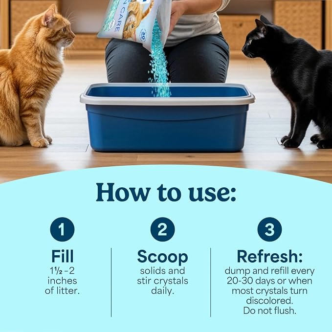 Fresh Step Clean Care Crystal Cat Litter, 8 lb., 2 Pk | Crystal Litter, Scented with Febreze Freshness, Naturally Light Weight, Low Dust, Febreze Freshness for up to 30 days