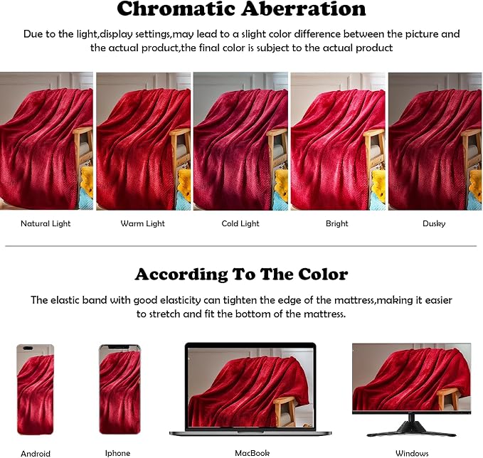 NEWCOSPLAY Fleece Leaves Pattern Twin Blanket, Red, 60"x80" | Super Soft Throw Blanket, Lightweight Cozy Bed Sofa Blanket, Premium Silky Flannel Fleece, Travel Blanket for All Season Use
