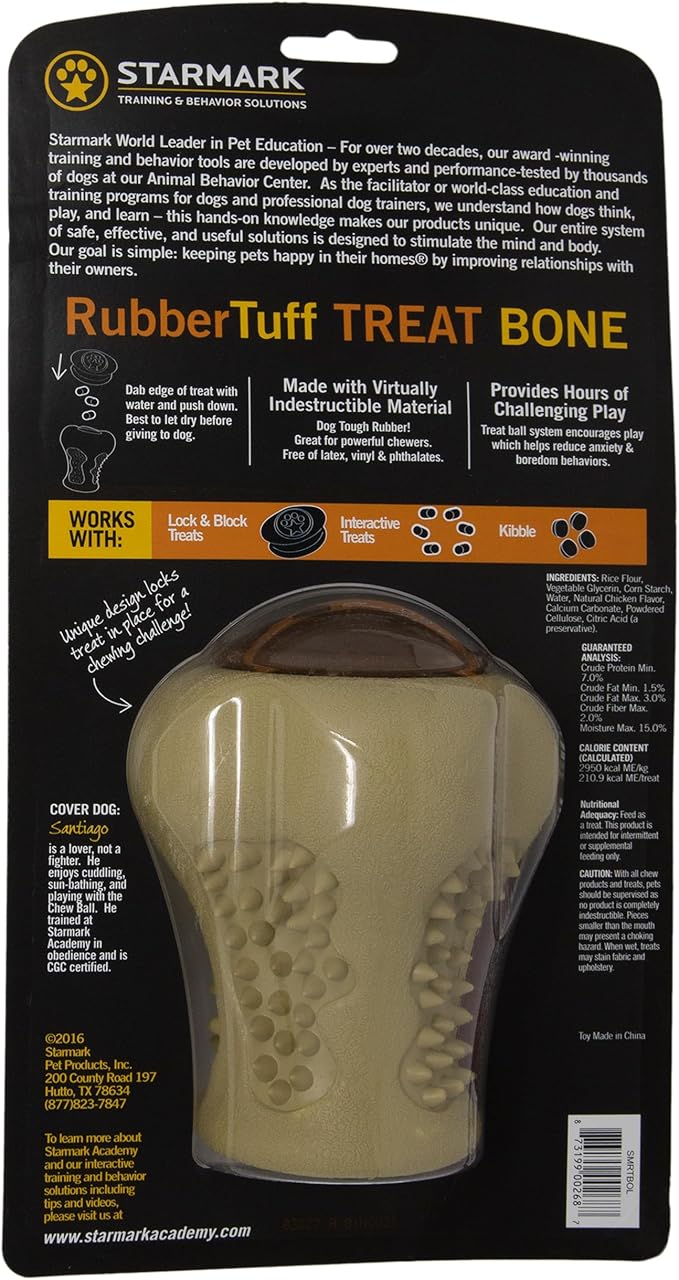 Starmark RubberTuff Treat Bone Large Dog Toy