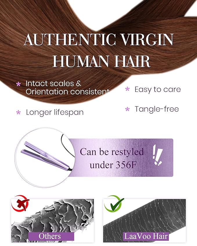 LaaVoo K Tip Hair Extensions Real Human Hair Auburn U Tip Hair Extensions Human Hair Auburn 50g 50s 14 Inch