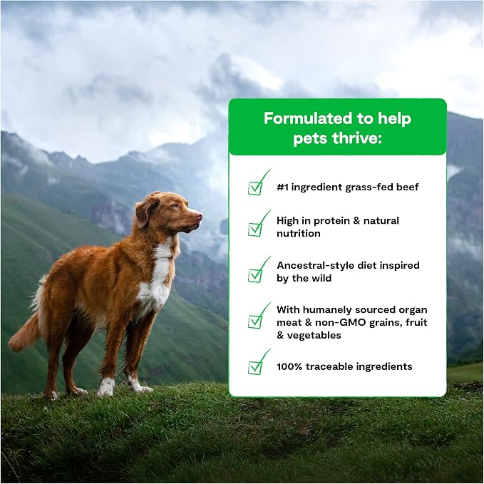 Open Farm RawMix Ancient Grains Dry Dog Food, Front Range Kibble, 20lb Bag | Grass Fed Beef, Pasture Raised Lamb, Humanely Raised Pork, Freeze Dried Raw Chunks, 100% Traceable Ingredients.