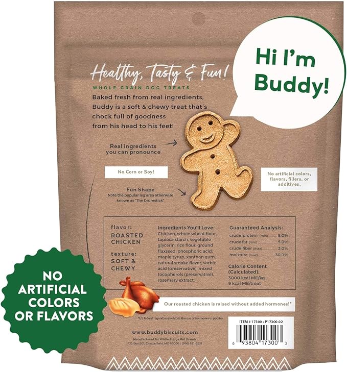 Buddy Biscuits 938072 Soft & Chewy Treats with Roasted Chicken - 6 oz. (4 Pack)