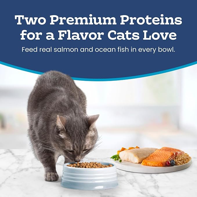 Blue Buffalo Tastefuls Salmon & Ocean Fish Multi-Protein Dry Cat Food, 7 lb | Two Premium Proteins, Finest Natural Ingredients