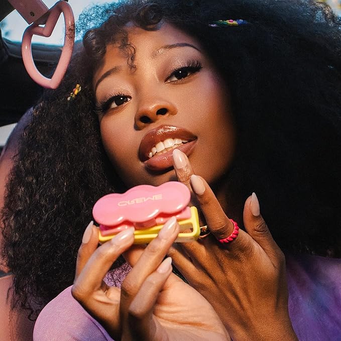 The Crème Shop Shimmer Pop Clip-On Lip Gloss | Korean Makeup, Cute Clip Accessory, Hydrating, Non-Sticky, Shea Butter, Hyaluronic Acid, Vitamine E- Cosmic Dream