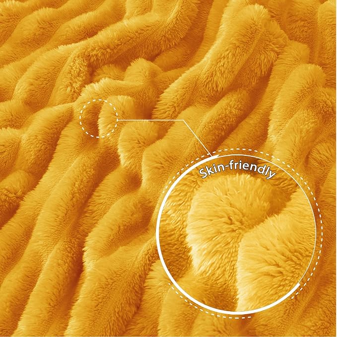 Exclusivo Mezcla Striped Queen Size Fleece Blanket for Bed, Couch, 90"x90" | Soft Breathable Cozy Bed Blankets, Lightweight Plush Fluffy Fuzzy Jacquard Decorative Blankets