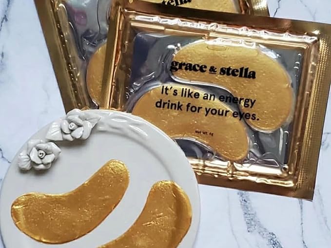 Under Eye Mask - Travel Size Toiletries - Bridal Shower Gifts - Gel Eye Patches for Dark Circles, Puffy Eyes, Wrinkles, Undereye Bags - Vegan - Self Care (6 Pairs, Gold)