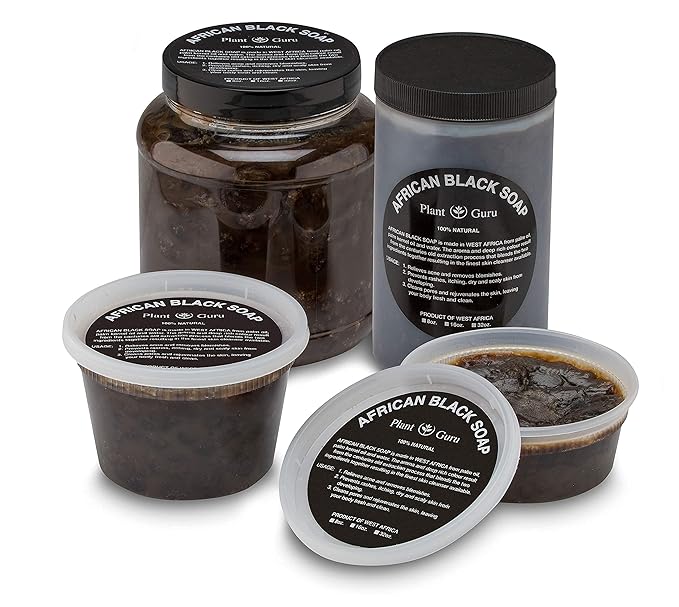 Raw African Black Soap Paste 2 lbs / 32 oz Bulk 100% Natural From Ghana Acne Treatment, Aids Against Eczema & Psoriasis, Dry Skin, Scar Removal, Pimples and Blackhead, Face & Body Wash