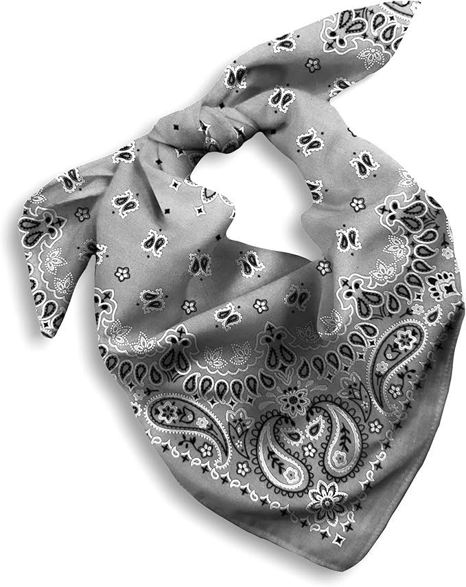 Gift Packaging Bandana for Men Women - 100% Cotton, Paisley, 22x22 In, 1 Pack - Large Bandanna Handkerchief Cowboy Hanky