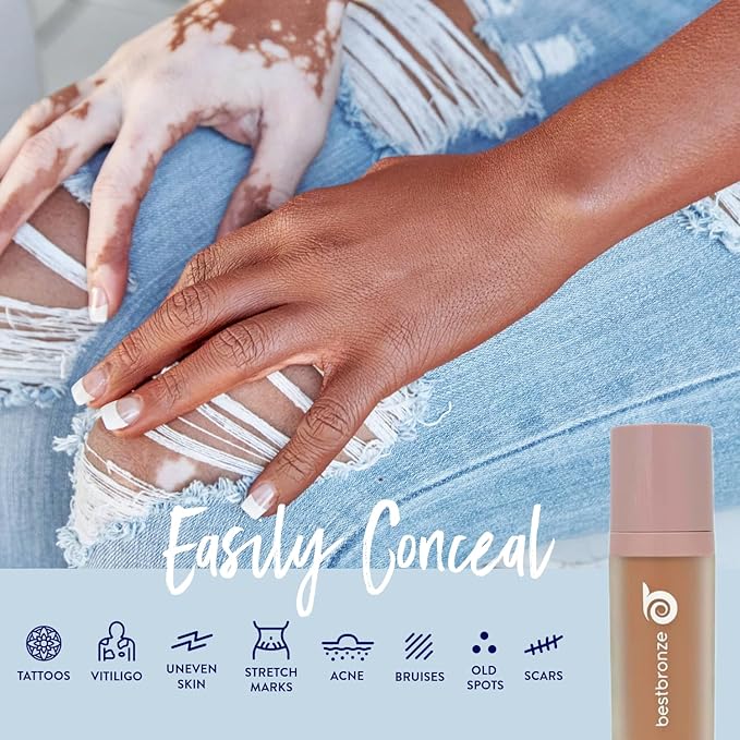 Best Bronze Bombshell Body Makeup - Tattoo Cover Up Makeup & Body Foundation Waterproof - Tattoo Concealer Waterproof for Scars, Varicose Veins Cover Up & Leg Foundation (NC49 Tan Glow)