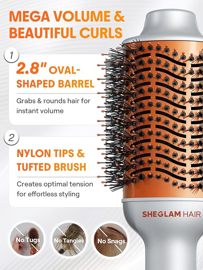 SHEGLAM 4-in-1 Hot Air Brush & 24K 10-in-1 Shine Hair Oil