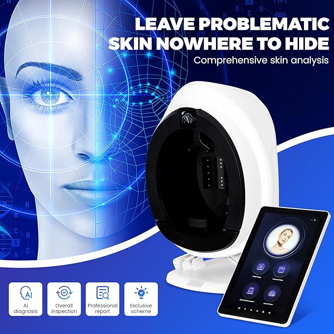 Professional AI Facial Skin Analysis Machine with 8 Spectrum Imaging Technology with AI-Powered Quantitative Results for SPA And Salon