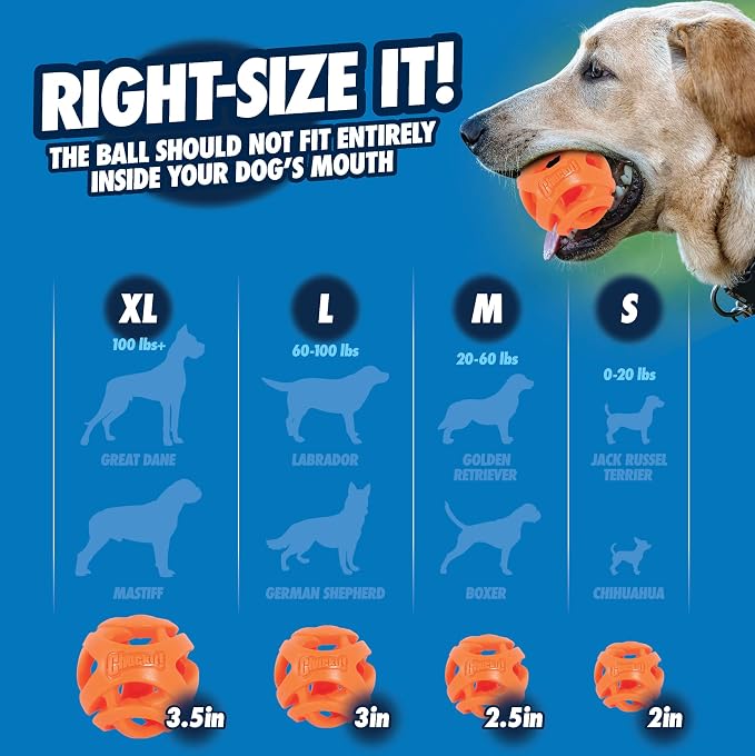 Chuckit! Air Fetch Ball Dog Toy, XL 3.5in, for Dogs Over 100lbs