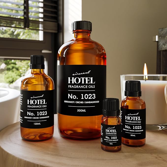 AirScent Hotel Diffuser Oil No. 1023 - Baccarat Hotel Inspired - 500 mL | Bergamot Orchid Sandalwood - Fragrance Oil for Ultrasonic and Waterless Diffusers and Crafting - 16.9 fl oz Bottle