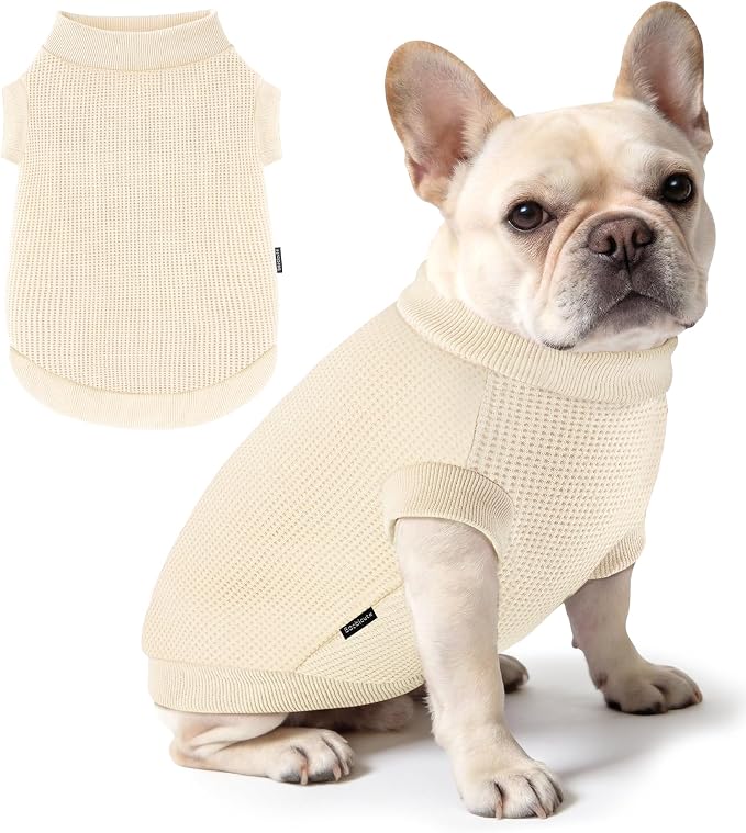 1 Pack Dog Shirt for Small Supplies Functional Waffle Dog Clothes Warm Soft Sweatshirt Outfit for Dogs Cats Pet Apparel