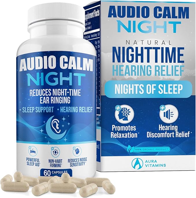 Night (180 Caps) | Natural Tinnitus Relief Supplement for Sleep | Eases Nighttime Ear Ringing and Hearing Discomfort | Non-Habit Forming Sleep Aid