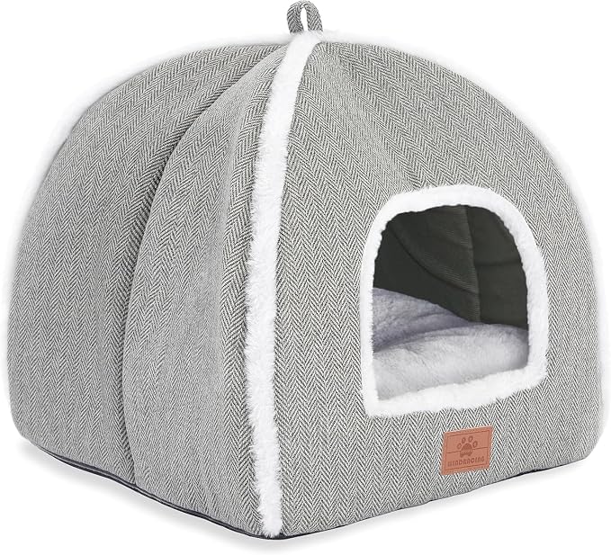 Cat Bed for Indoor Cats - Cat Cave Bed Cat House Cat Tent with Removable Washable Cushioned Pillow, Soft and Self Warming Kitten beds, for Small and Medium Cat Beds & Furniture