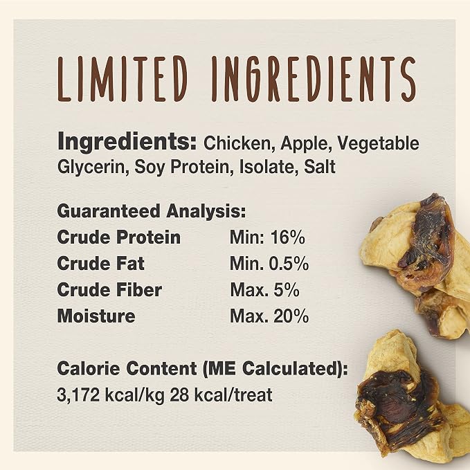 Cadet Gourmet Chicken & Apple Wrapped Biscuits Dog Treats, 28 oz | Made with real chicken & apple, dog treats wraps, crunchy healthy dog treats, great for training, for small & large breeds