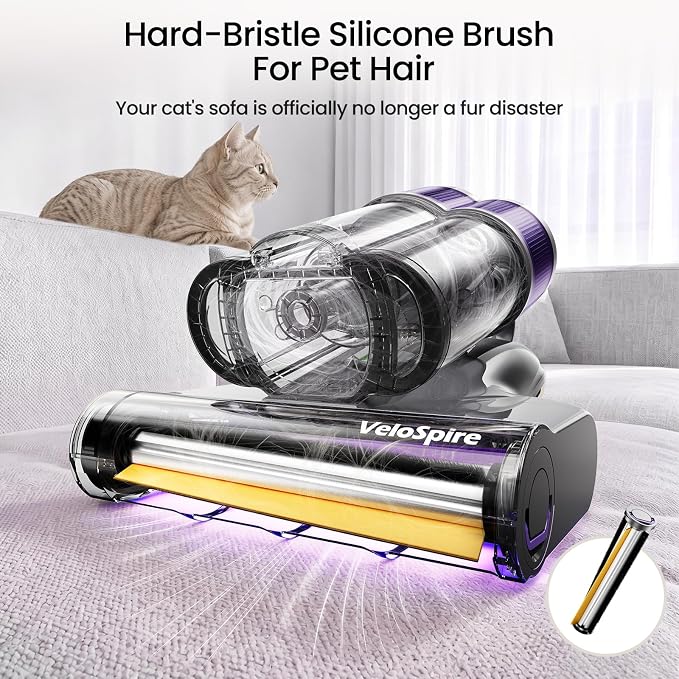 Bed Vacuum Cleaner, 20kPa, 253.7nm UV-C Light, Ultrasonic,149°F Heating