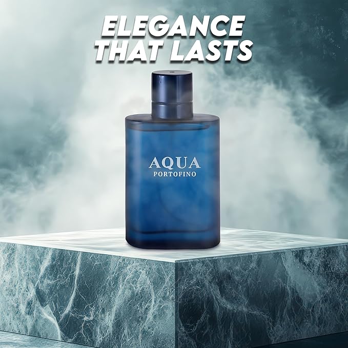 A CENTER Men's Cologne Gift Set 4 Pack Aqua Series - 3.4 Fl Oz Each | Vanilla Bourbon, Leather & Amber Floral Fragrance | Luxury Eau de Toilette Quartet