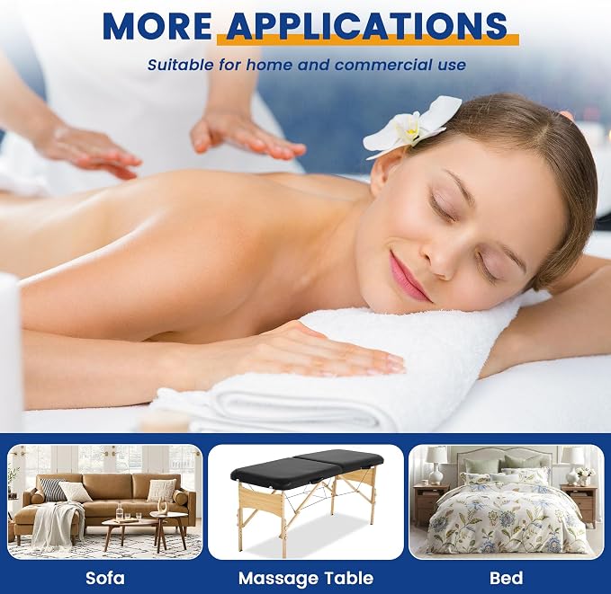 Massage Table Warmer Heating Pad Professional Massage Bed Warmer with 4 Timer, 8 Heat Settings, Overheat Protection for Massage Bed & Spa, Thickened & Soft Fleece, 30" x 71"
