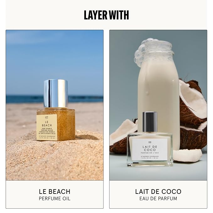 Le Monde Gourmand Le Beach Eau de Parfum Spray Perfume for Women, Coconut Water, Jasmine & Vanilla Bean Beach Scent, Vegan & Cruelty Free, 1 fl oz (30 ml)