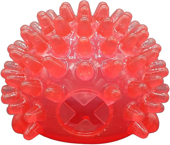 TPR Hedgehog Design Dog Treat Dispenser (red)