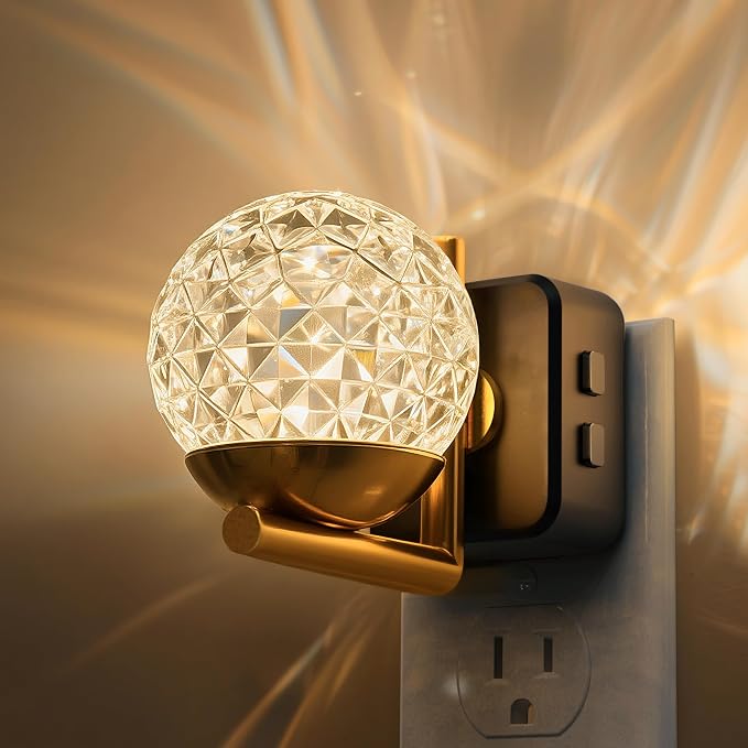 L LOHAS LED Night Lights Plug Into Wall, Dusk to Dawn Sensor | 10-Color RGB Dimmable Night Light, 180°Rotating Plug in Night Light for Bathroom, Hallway, Bedroom, Stairway