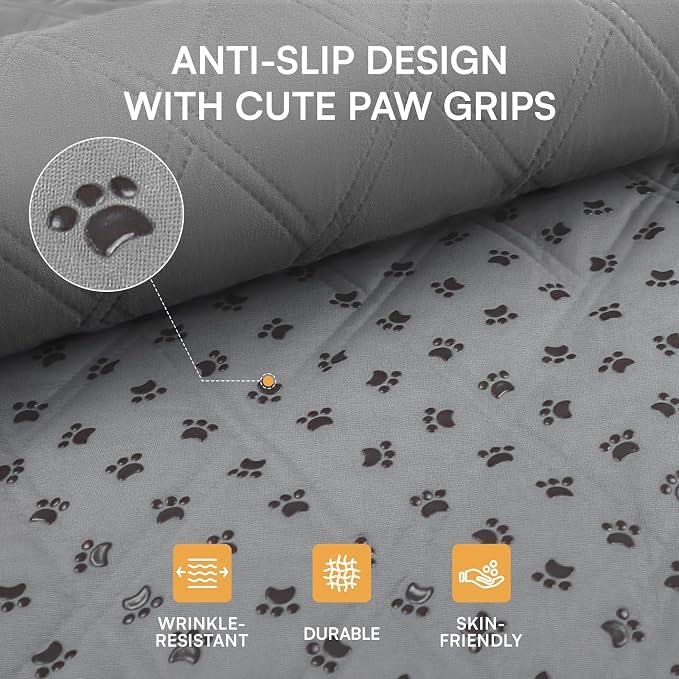 Luciphia Waterproof Couch Cover for Dogs, Non-Slip Pet Sofa Protector | Non-slip waterproof couch cover scratch-resistant machine washable protects sofa bed, Light Grey, 40" x 50"