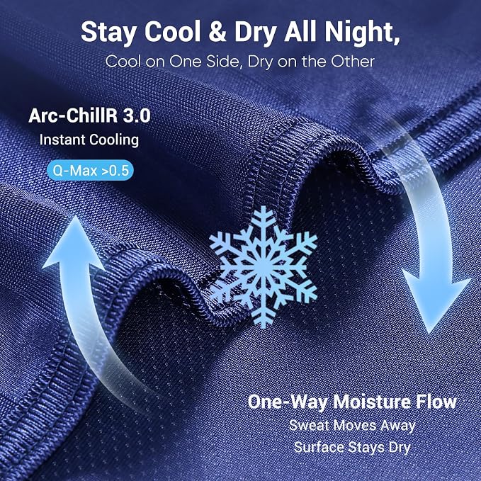 Elegear Cooling Blanket for Hot Sleepers, One-Way Moisture Flow, Queen | Arc-Chill® 3.0 Q-Max>0.5 Cooling Fabric with One-way Moisture Flow Helps Keep Skin Cool & Dry & Breathable, No Sticky Feeling