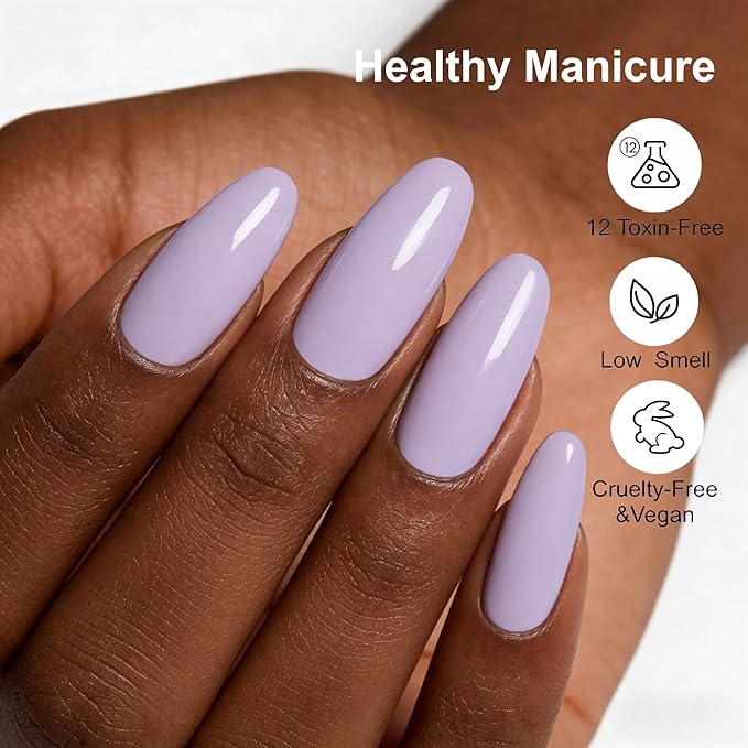 YTD Likomey Gel Nail Polish,15ml Light Purple Soak Off UV Nails Gel,Salon Home DIY Nail Art Manicure and Pedicure Gel Varnish,CS441