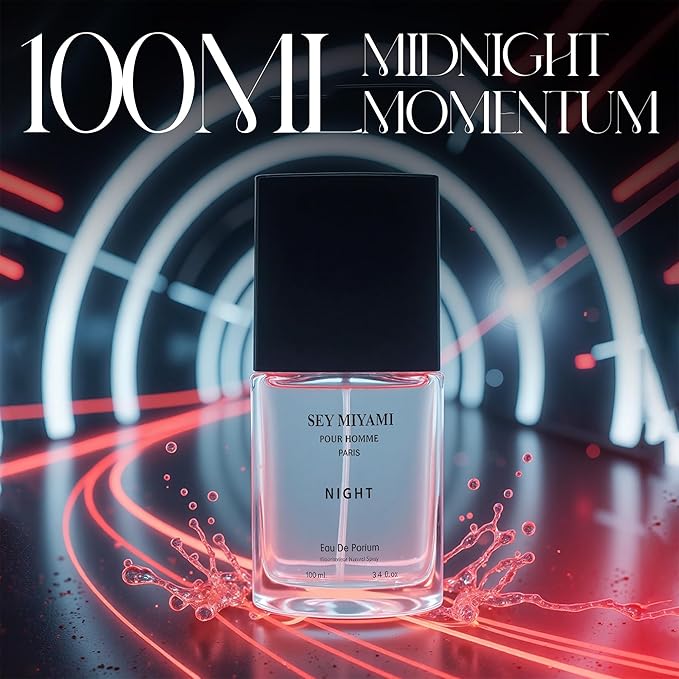 A CENTER Essey Miyami Night Cologne for Men/Eau de Parfum Natural Spray 3.4 Fl Oz Perfume for Men Suitable for All Skin Type Fragrance Daily Used